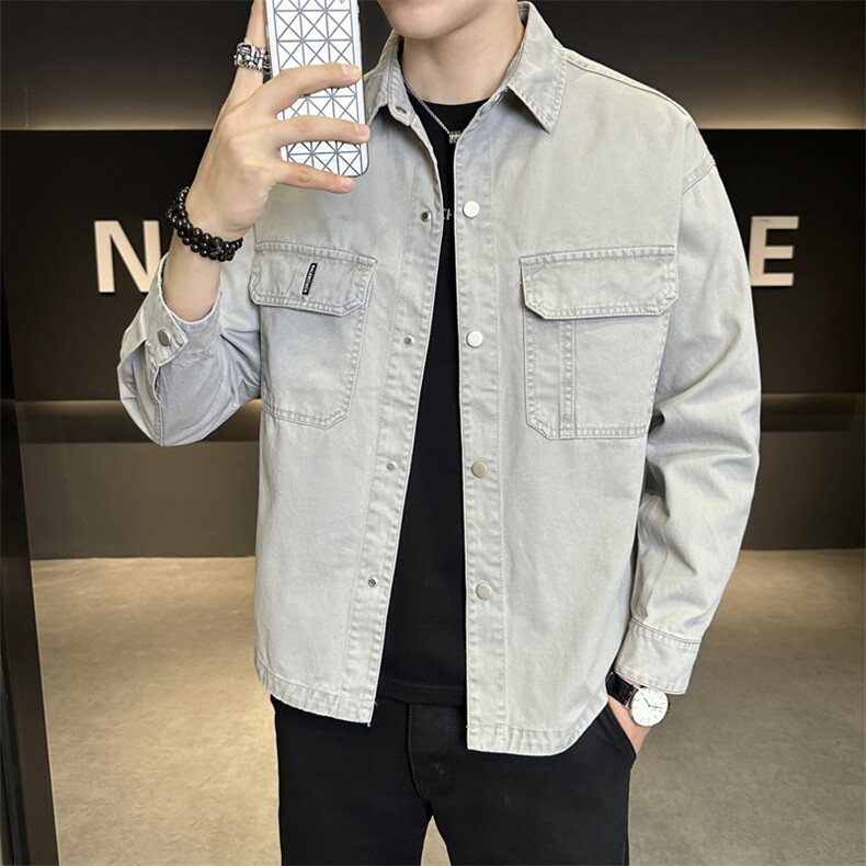 JK901-P802025秋季新款男士牛仔外套时尚百搭青年夹克上衣,男装工装外套,星座507A（原星座306B-2）