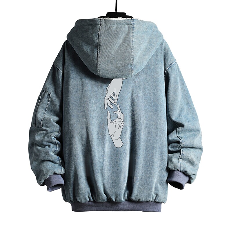 NM53147-P140牛仔外套男大码加厚加绒衣男羊羔毛服男,男装棉衣,电商A040A