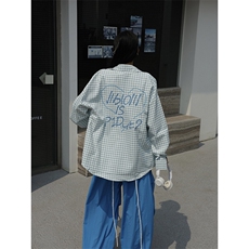 美式复古格子衬衫男女宽松防晒开衫设计感小众休闲学院风上衣XF49，男装防晒衣，星座601-1