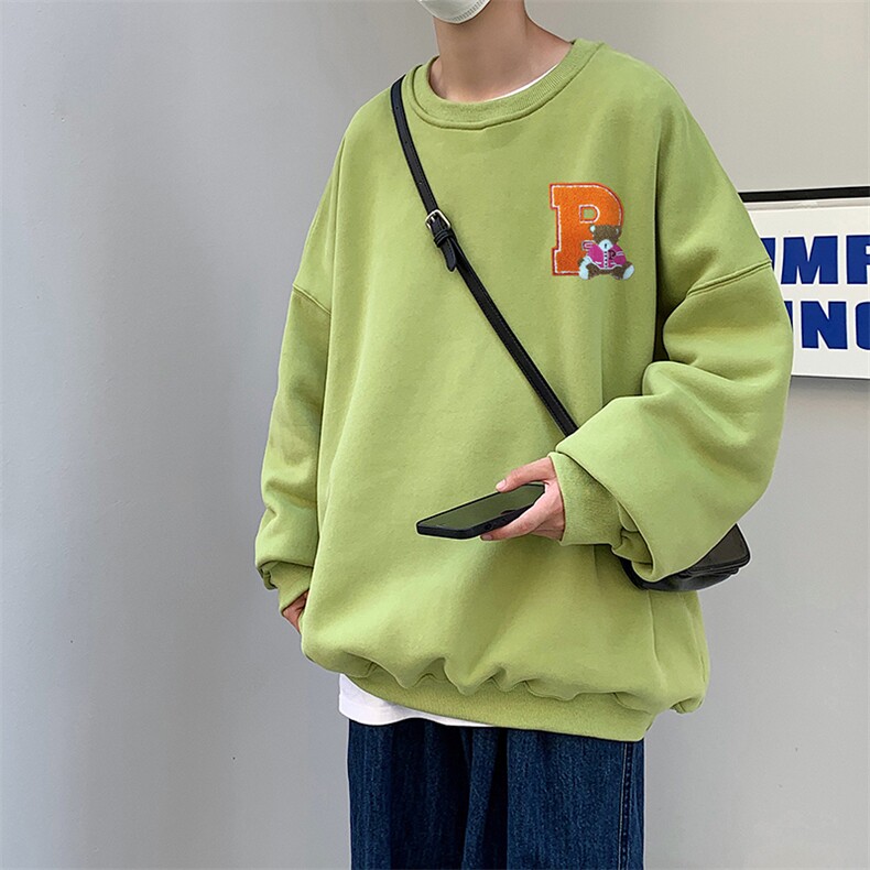 2024秋冬新款高品质简约英文学生港仔宽松情侣卫衣WY308P40限58,男装卫衣,电商A089-1
