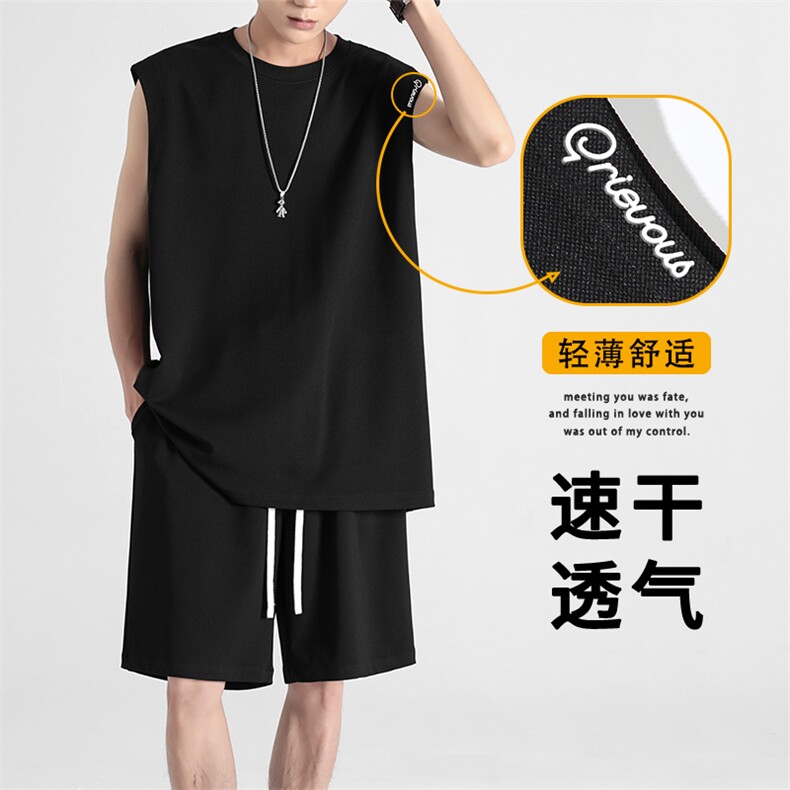 冰丝顺滑套装百搭休闲套装男速干  TZ88-特批66图片
