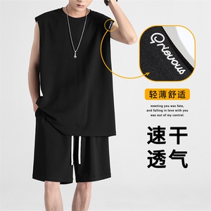 冰丝顺滑套装百搭休闲套装男速干  TZ88-特批66图片