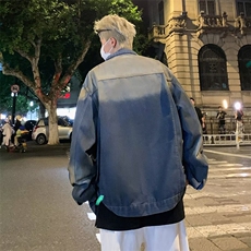 废土风小众设计感复古混色牛仔外套男宽松直筒夹克上衣W5908-P64，男装夹克，星座412-3