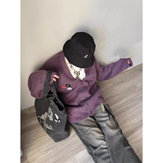 水貂毛开衫毛衣男秋冬cleanfi痞帅宽松情侣针织衫外套MZ892-P61，男装针织衫/毛衣，星座412-3