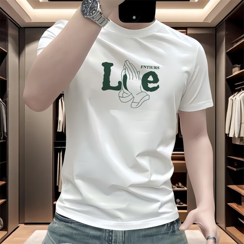丝光棉短袖T恤青年男女款夏季潮牌街头凉感修身百搭上衣潮S1863,男装T恤,星座208-5