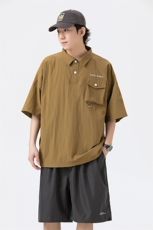 夏季潮流短袖衬衫宽松大码休闲衬衣A161-1701-P40，男装衬衫，电商A161