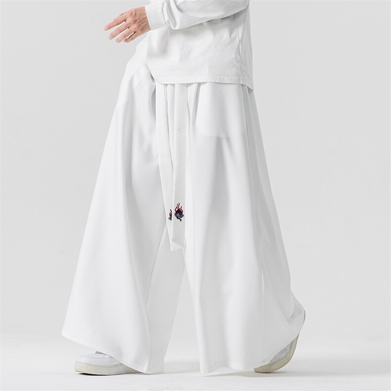 秋冬风宽松休闲裙裤汉服阔腿裤宋裤新中式情侣潮K272/P75,男装民族服装,钱塘713