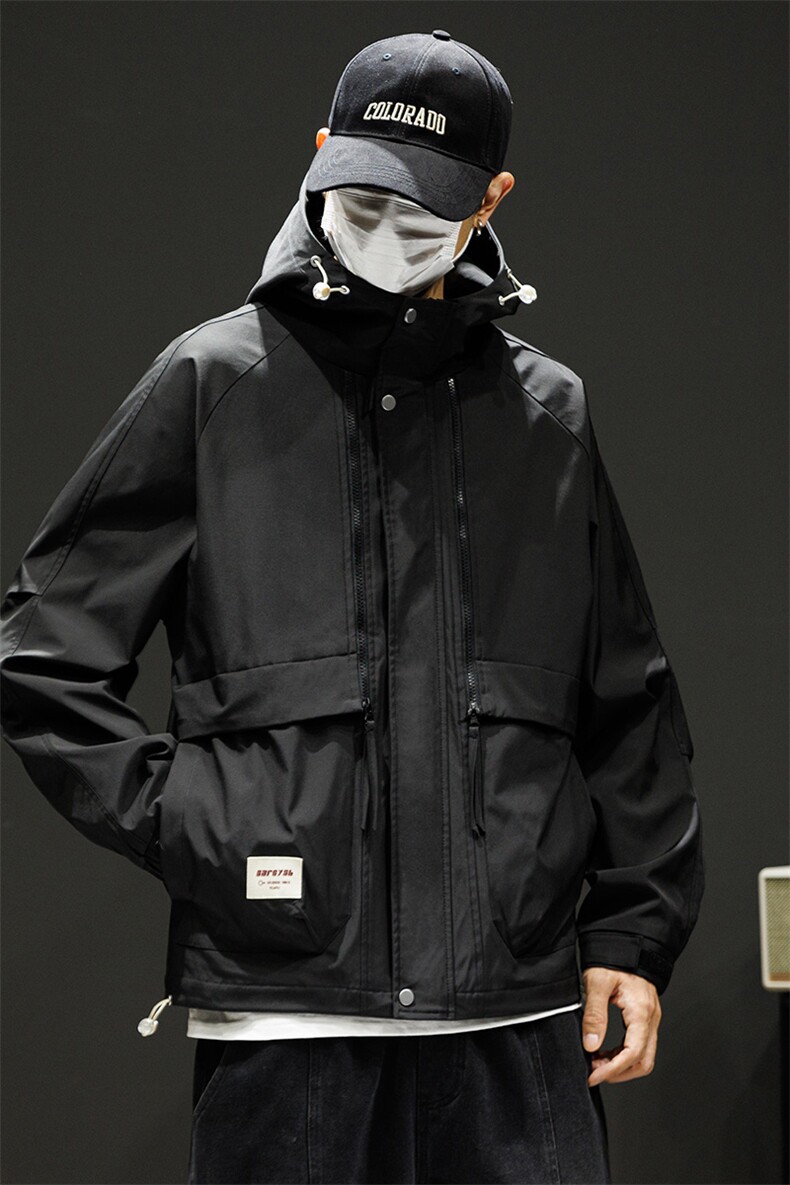 L-8XL大码胖子休闲连帽户外冲锋衣外套128,男装夹克,星座209
