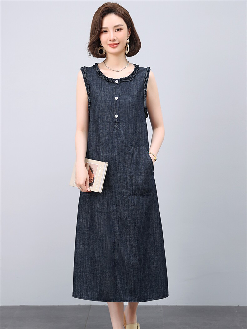 2025年夏季牛仔背心连衣裙,女装连衣裙,小林双子