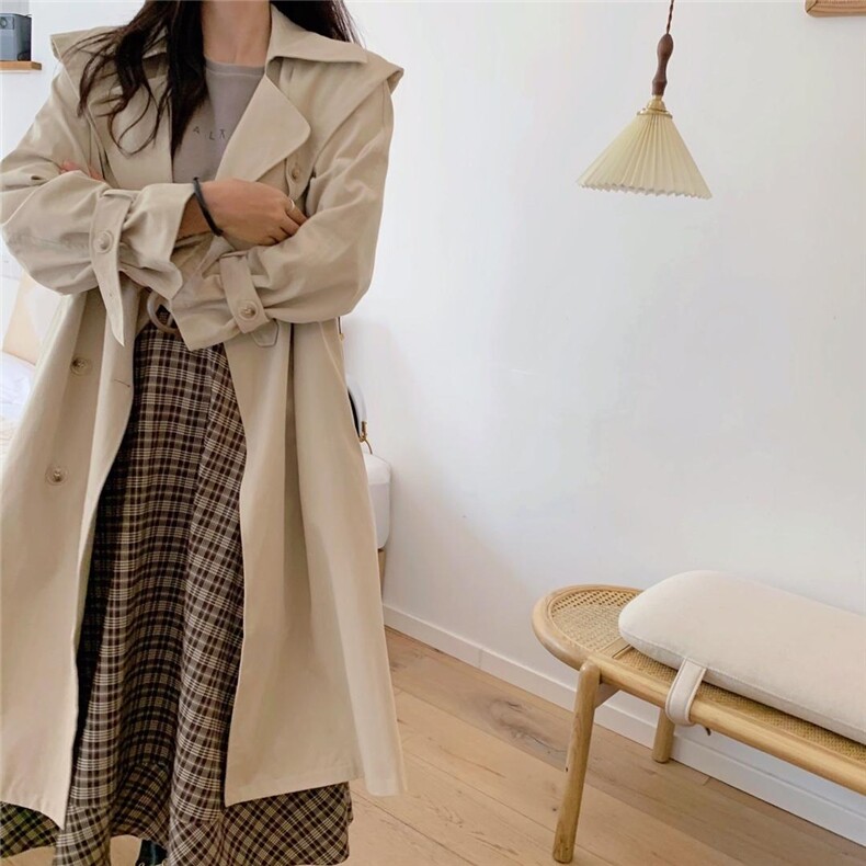 秋款·韩版两穿风衣，女装风衣，郭郭家