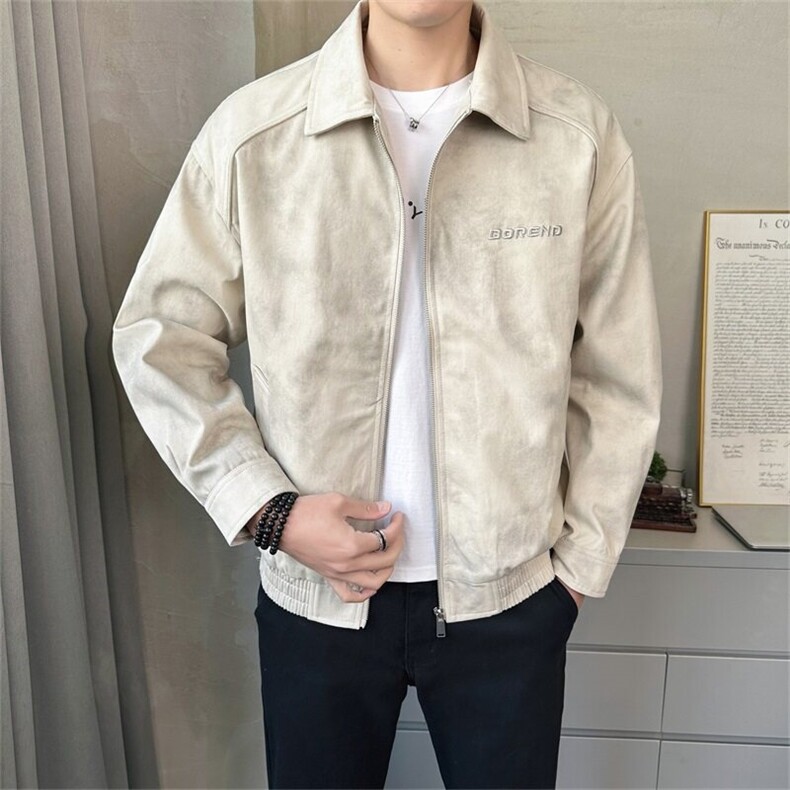 2025春季店主风新款刺绣翻领夹克休闲青年时尚百搭外套2507-P130,男装夹克,电商A413