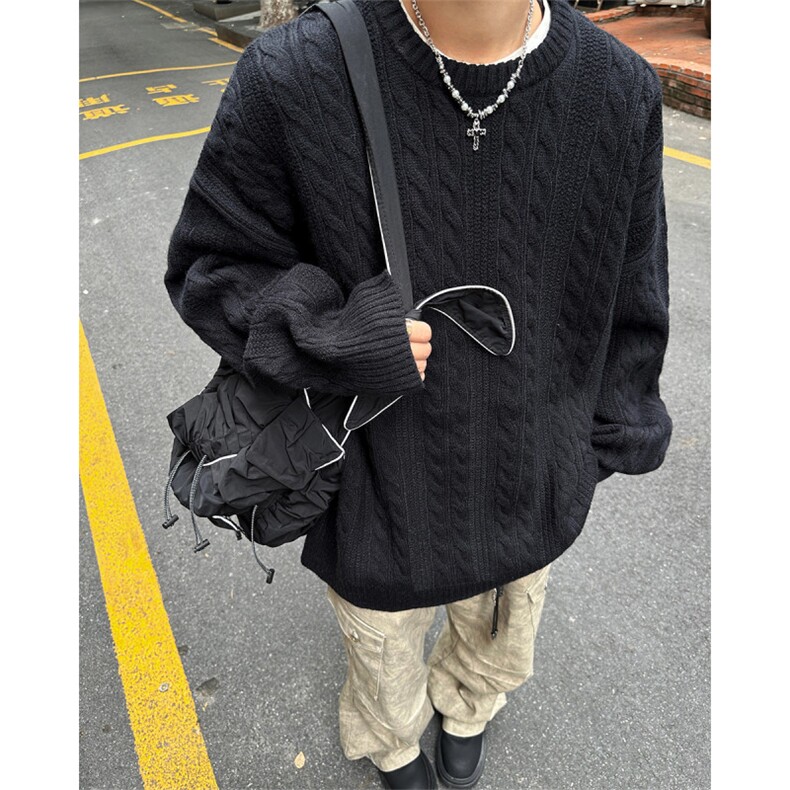 男士纯色麻花针织毛衣A367M21MP60控88,男装针织衫/毛衣,电商A367