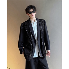 26春夏假两件男士亮片礼服西装外套xz181-p168，男装西服套装，电商B288