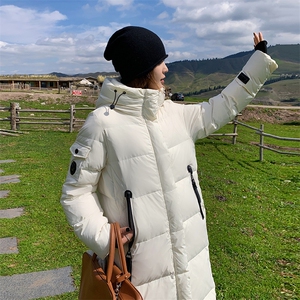 白色超好看羽绒服女冬季2024韩系温柔过膝加厚90白鸭绒外套图片