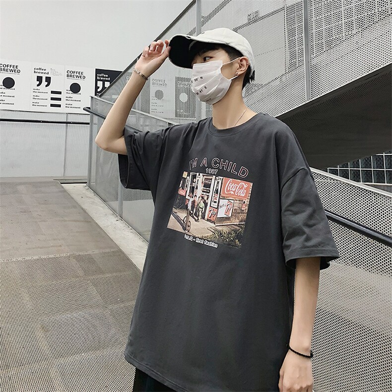 港风何电商A088-DT8568-TP20100夏款宽松短袖T恤控35,男装T恤,电商A088