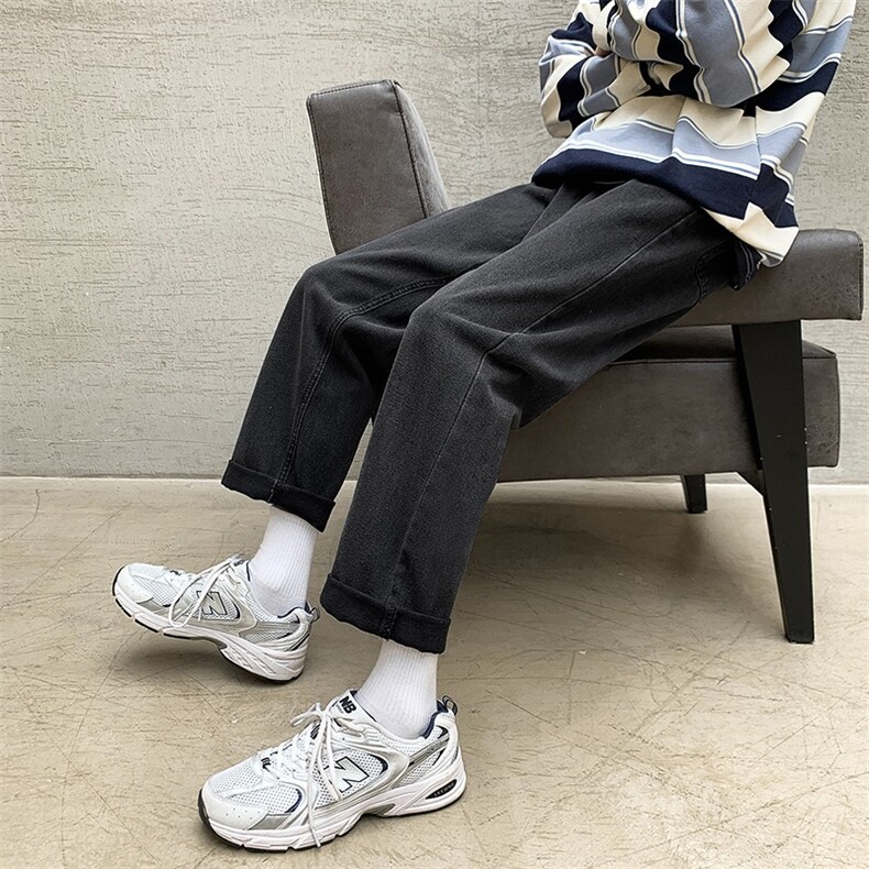 牛仔裤男宽松直筒九分裤子A338-1NK03P40,男装牛仔裤,电商D325
