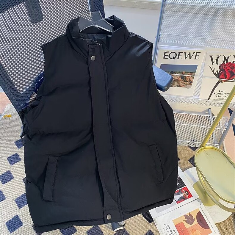 美式格纹无袖马甲棉服宽松秋冬新款男女复古叠穿外套上衣马甲,男装棉衣,星座601-1