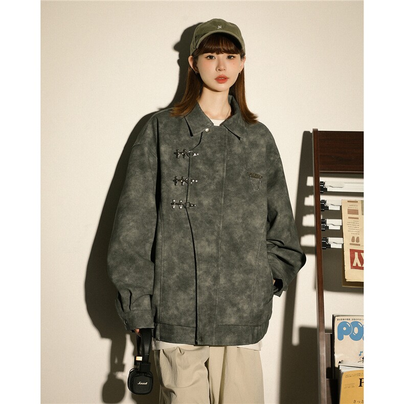 2025抖音148大码M-5XL皮衣男宽松夹克情侣外套77083P105，男装夹克，星座227-7