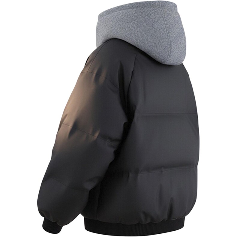 现货高品质重磅工艺美式高街假两件PU皮棉衣男女加厚棉服外套,男装棉衣,电商A486-1
