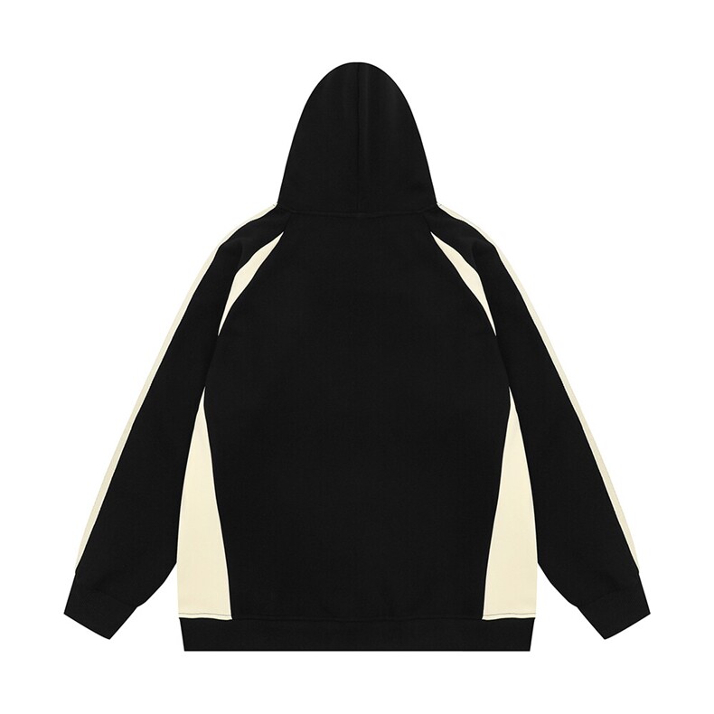 光板得物\唯品二开撞色拼接插肩袖连帽卫衣A92P40,男装卫衣,电商A247B