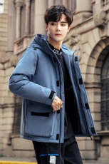 现货外贸侧飞图立领光板团体服班服宽松韩版情侣学生外套羽绒服，男装羽绒服，星座301D-5(原星座1415）