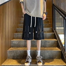 夏季美式高街拉链牛仔短裤宽松休闲五分裤313A-1-NZ046-P45控58，男装牛仔裤，星座808A-1