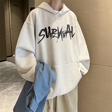 W6122P55控78400克高品麂皮绒宽松带帽潮男卫衣港风男女，男装卫衣，电商B205