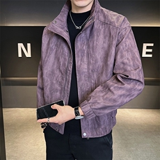 加棉加厚高级感男装皮衣立领宽松潮牌皮夹克C317-H25931-P185，男装夹克，电商C317