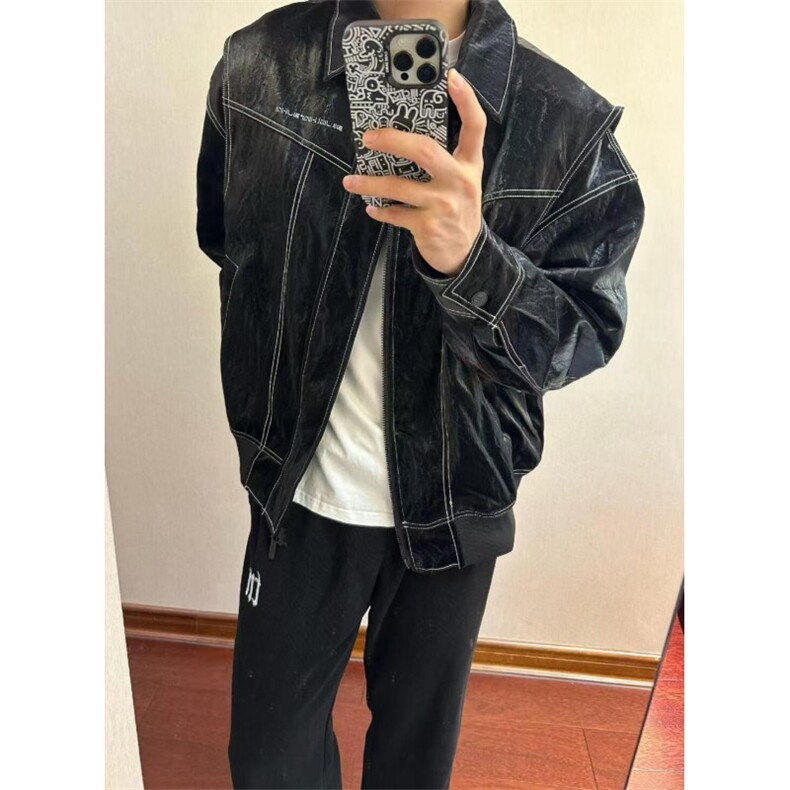 【有货】cleanfit皮衣外套男春秋高级感痞帅飞行员夹克W190WW-P92,男装夹克,星座1007（原301D）