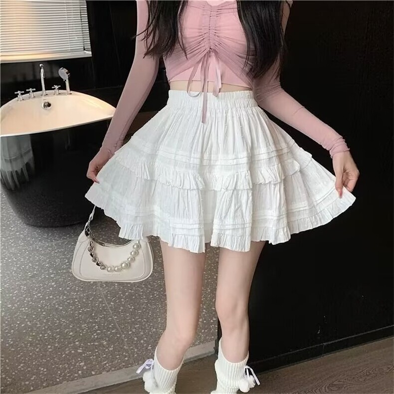 半身裙女2025夏季新款高腰a字芭蕾蛋糕裙短裙小个子辣妹包臀,女包手腕包,星座1210-1
