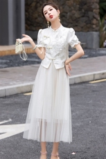 新款2026年夏季时尚新中式提花盘扣半身裙两件套，女装套装/套裙，兰菲阁