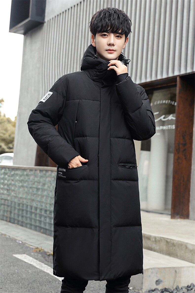 大长款连帽潮牌时尚宽松韩版情侣学生定制白鸭绒羽绒服团体班服,男装羽绒服,星座301D-5(原星座1415）