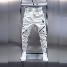 1506-1/KK111/P39潮流男款刺绣小脚裤松紧腰束脚裤纯色百搭休闲裤，男装休闲裤，星座1506-1