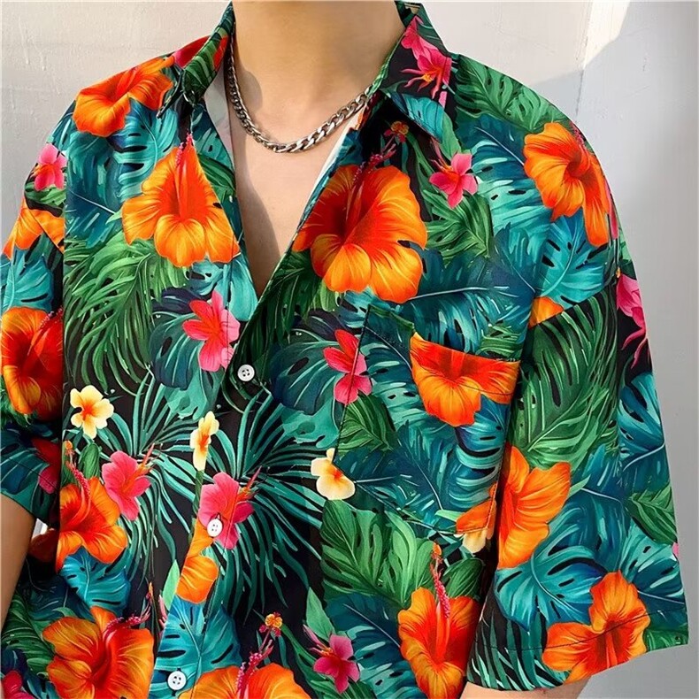 夏威夷风三亚泰旅游短袖花衬衫男海南岛休闲沙T5102-P26,男装衬衫,星座1109-3