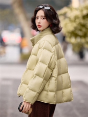 2025年冬季90白鸭绒针织立领羽绒服保暖厚款韩版网红通勤简约加厚，女装羽绒服，众宇琦