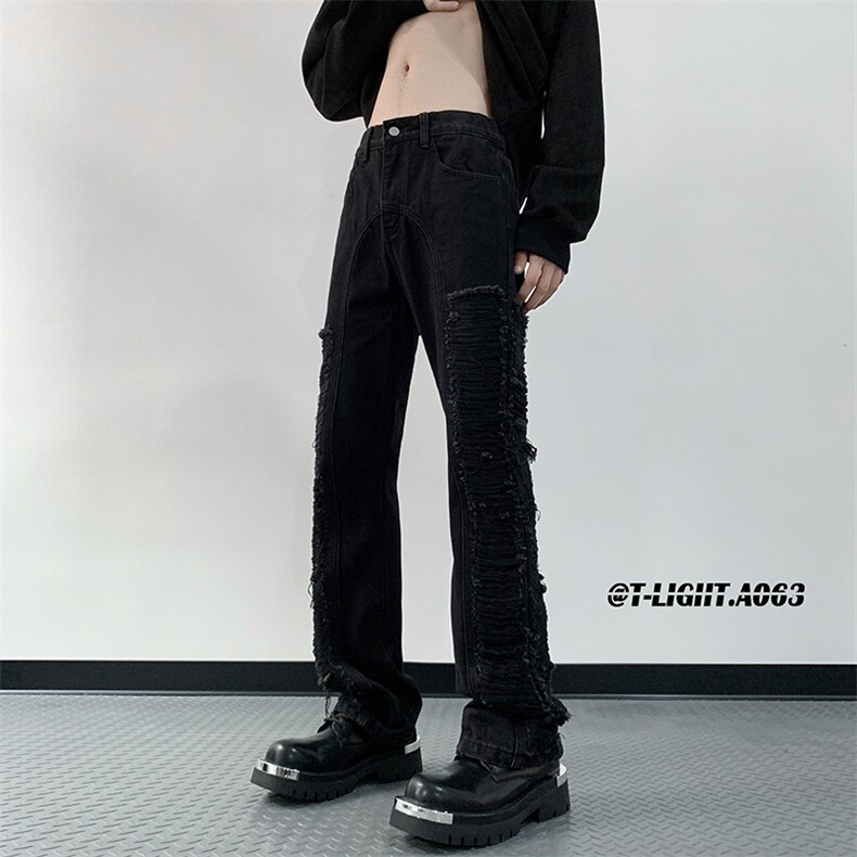 秋季美式ins高街hiphop流苏牛仔裤货号K2318P60控78,男装牛仔裤,电商A063
