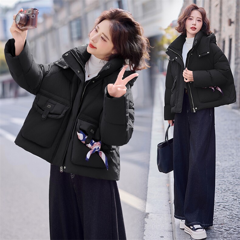 连帽羽绒服女短款2024冬季新款女装白鸭绒气质休闲保暖外套！现货,女装羽绒服,慧尚依恋