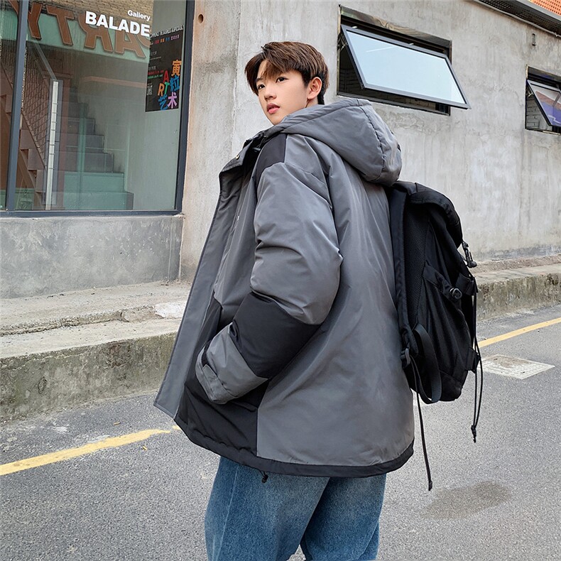 EQ338拼接撞色冬季加厚工装棉衣外套男2024新款棉服,男装棉衣,电商C306-1