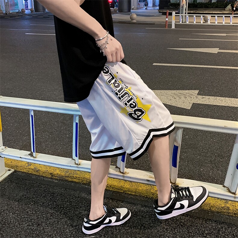 美式篮球短裤男2021薄款裤子高街ins潮宽松过膝五分裤K944-P25,男装休闲裤,星座512-2