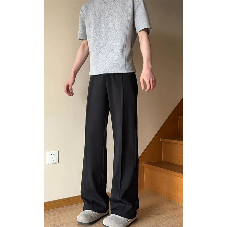 现货~夏季美式cleanfit立褶微喇西裤男垂坠感冰丝休闲裤K312-P35,男装西裤,星座1004-3