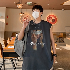 已注册直播抖音得物品质250克重磅纯棉男无袖背心T恤T519P28控39，男装背心/马甲，电商C408(原B339-1)