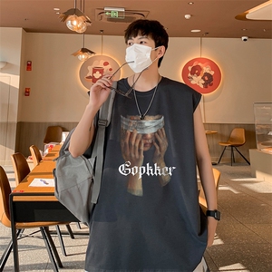已注册直播抖音得物品质250克重磅纯棉男无袖背心T恤T519P28控39图片