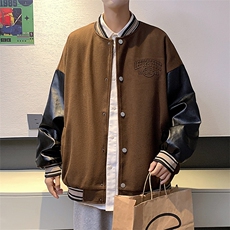 港风秋季龙凤呢棒球服百搭休闲宽松夹克外套男XZ214-8JK800P65，男装夹克，星座1204-3
