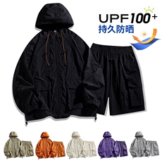 UPF100+有报告凉感轻薄透气套装防晒服两件套HS621-P70，男装防晒衣，星座1206（原A206）