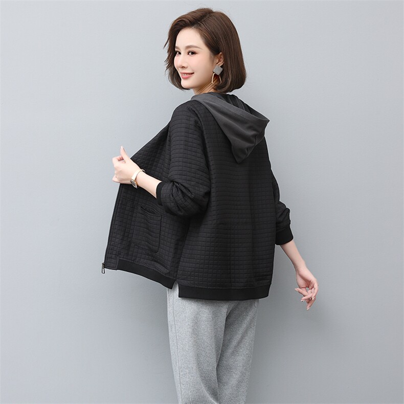2023年春季新款潮韩版夹棉女长袖宽松显瘦休闲外套,女装短外套,独衣靓