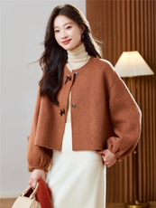 2025年冬季现货羊毛大衣新款经典复古短款双面呢外套，女装双面呢大衣，臻衣坊