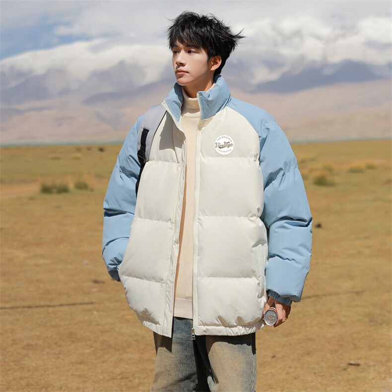 现货抖音得物可供视频三防加厚羽绒拼接棉衣外套面包棉服86627,男装棉衣,电商A486