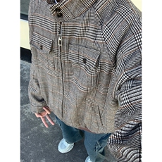 威尔士亲王千鸟格哈灵顿短夹克设计感上衣JK001特P100加绒110，男装夹克，星座1004（原星座815-3）