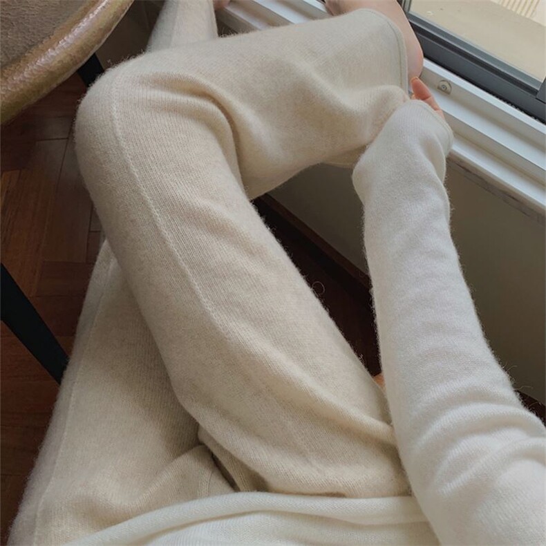 秋冬新款女时尚百搭显瘦纯色潮流阔腿裤高腰宽松直筒长裤舒适保暖图片