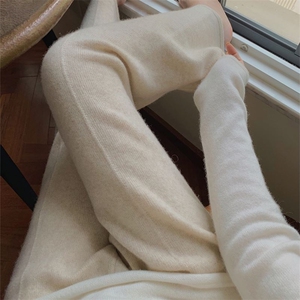 秋冬新款女时尚百搭显瘦纯色潮流阔腿裤高腰宽松直筒长裤舒适保暖图片